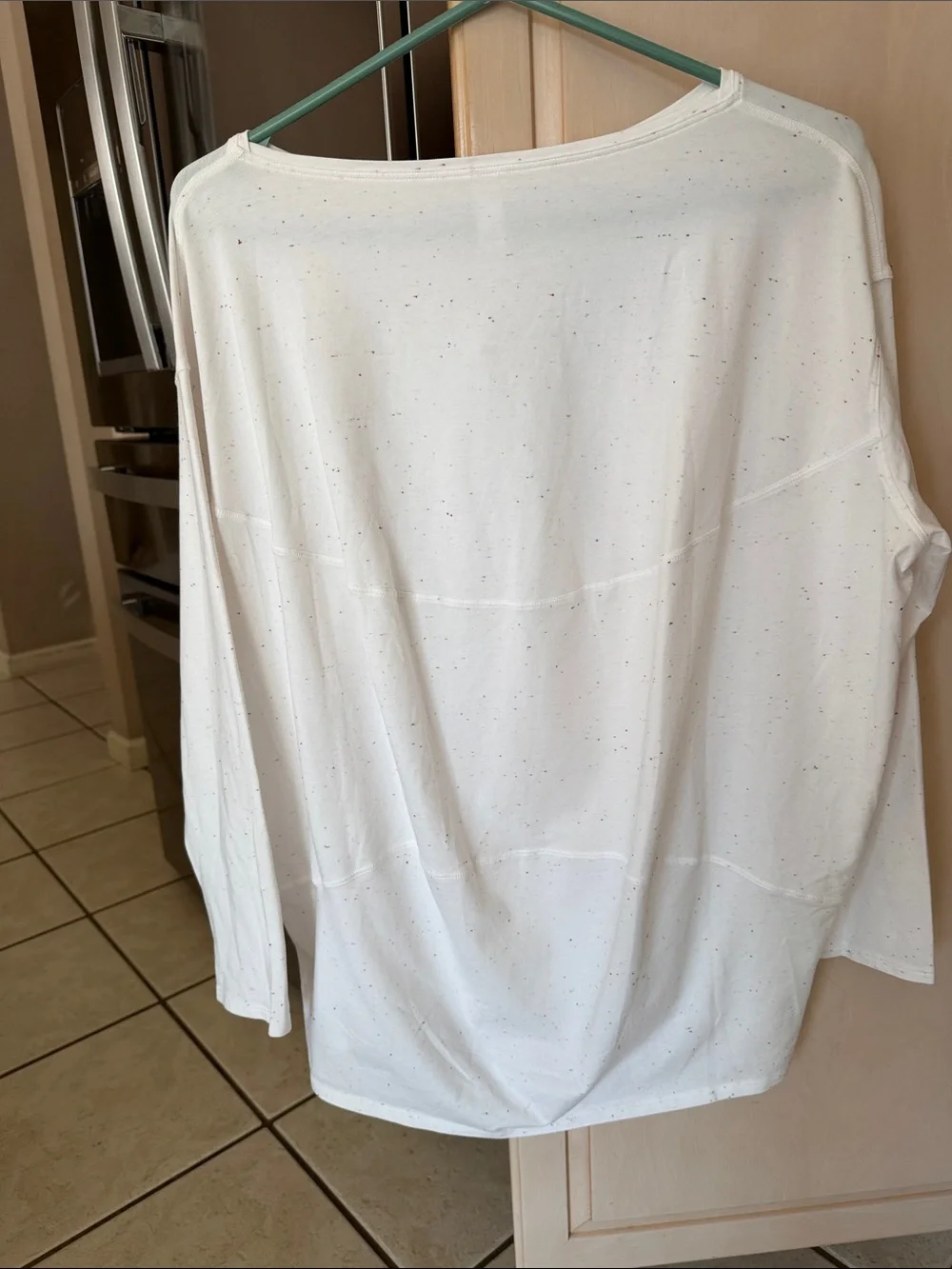 LuluLemon White Speckled Long Sleeve Tee sz 10